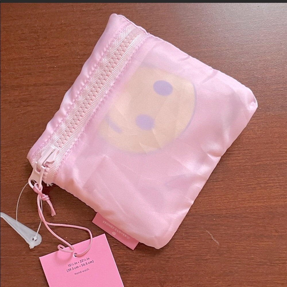 Stoney Clover Lane x Target  Pink Reusable Tote Bag pink Smiley Face - Picture 4 of 4